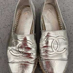 Chanel Espadrilles- Silver